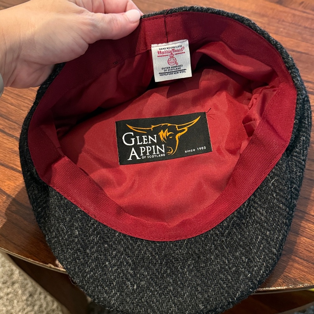 Glen Appin of Scotland Gray Harris Tweed Flat Cap - Picture 3 of 7